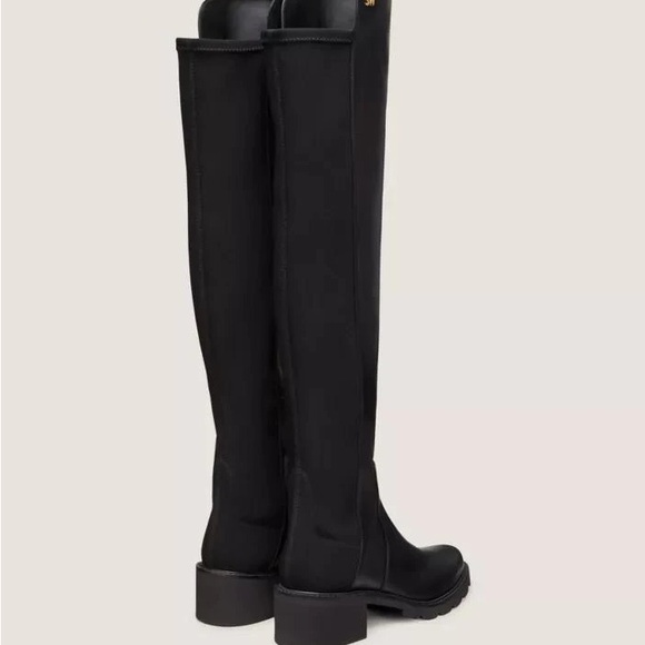 Stuart Weitzman Alina Black Napa Leather Over the Knee Boots NEW - Picture 2 of 16